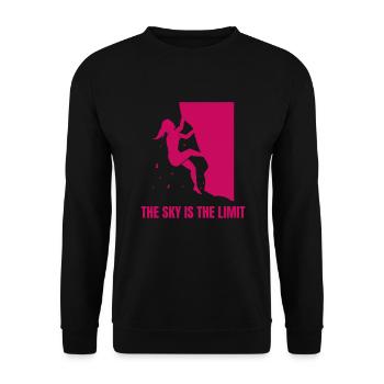 The Sky Is The Limit Boulderers and Rock Climbers - Unisex Sweatshirt - black - Front - Alina (178cm) & Michal (187cm)