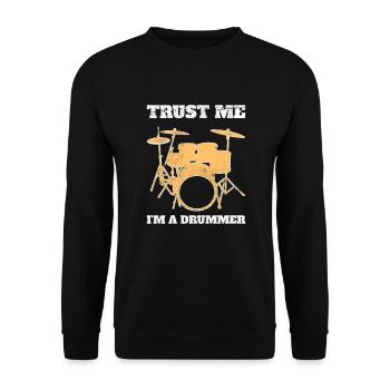 Croyez-moi, je suis un batteur Schlagzeuger - Sweat-shirt Unisexe - noir - Devant - Alina (178cm) & Michal (187cm)