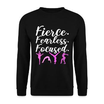 Furchtloser Turner Gymnastiklehrer - Unisex Pullover - Schwarz - Vorne - Alina (178cm) & Michal (187cm)