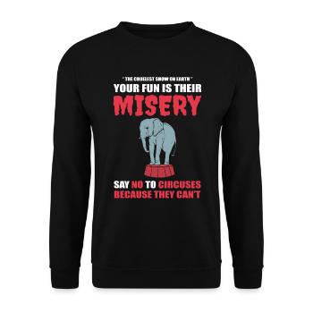 Dites non aux cirques vétérinaires - Sweat-shirt Unisexe - noir - Devant - Alina (178cm) & Michal (187cm)
