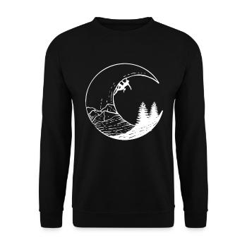Moon and Mountaineer - Unisex Sweatshirt - black - Front - Alina (178cm) & Michal (187cm)