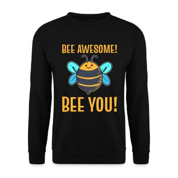 Bee Awesome! Bee You! Beekeeper - Unisex Sweatshirt - black - Front - Alina (178cm) & Michal (187cm)