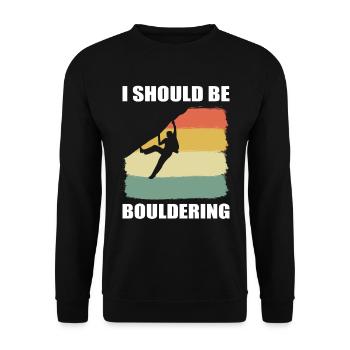 Rock climber, bouldering, alpinist - Unisex Sweatshirt - black - Front - Alina (178cm) & Michal (187cm)