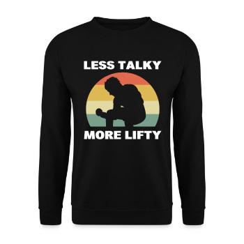 Less Talky More Lifty Gym Walkers - Unisex Sweatshirt - black - Front - Alina (178cm) & Michal (187cm)