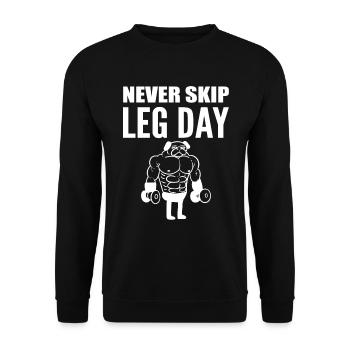 Never Skip Leg Day Gym Bodybuilder - Unisex Sweatshirt - black - Front - Alina (178cm) & Michal (187cm)