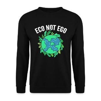 Eco Not Ego Ecologist - Unisex Sweatshirt - black - Front - Alina (178cm) & Michal (187cm)
