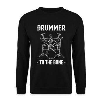 Artiste batteur squelette - Sweat-shirt Unisexe - noir - Devant - Alina (178cm) & Michal (187cm)