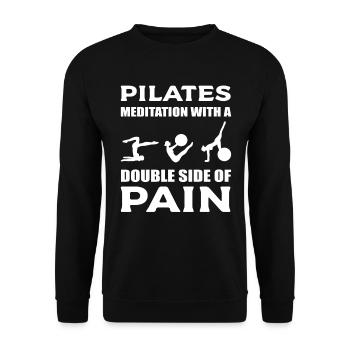 Pilates und Meditation Pilates Instructor - Unisex Pullover - Schwarz - Vorne - Alina (178cm) & Michal (187cm)