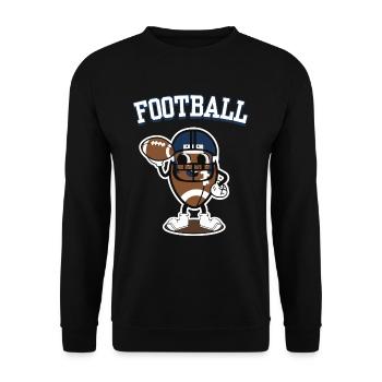 American Football Retro Logo Mascot - Unisex Sweatshirt - black - Front - Alina (178cm) & Michal (187cm)