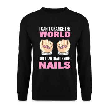 Nail beauty salon manicure - Unisex Sweatshirt - black - Front - Alina (178cm) & Michal (187cm)