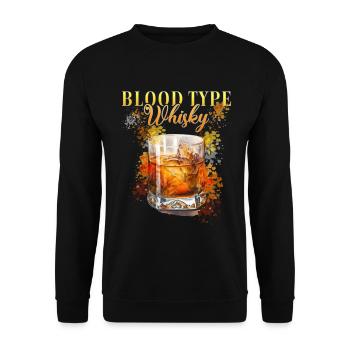 Blutgruppe Whisky Cocktail Für Barkeeper - Unisex Pullover - Schwarz - Vorne - Alina (178cm) & Michal (187cm)