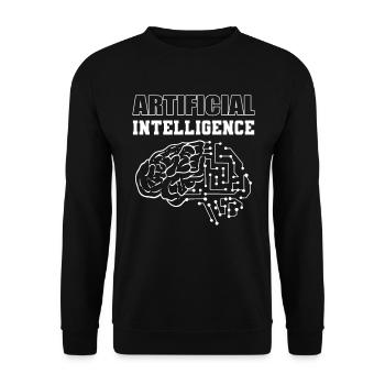 Technicien en informatique en intelligence artificielle - Sweat-shirt Unisexe - noir - Devant - Alina (178cm) & Michal (187cm)