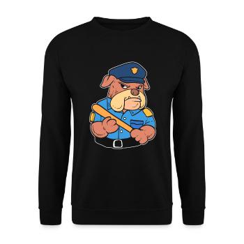 Dog Policeman Officer - Unisex Sweatshirt - black - Front - Alina (178cm) & Michal (187cm)