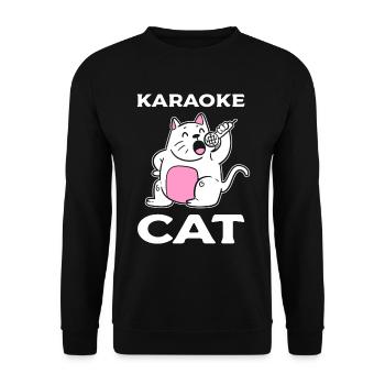 Karaoké Cat Chanteur - Sweat-shirt Unisexe - noir - Devant - Alina (178cm) & Michal (187cm)