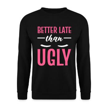 Better Late Than Ugly Maskenbildner - Unisex Pullover - Schwarz - Vorne - Alina (178cm) & Michal (187cm)