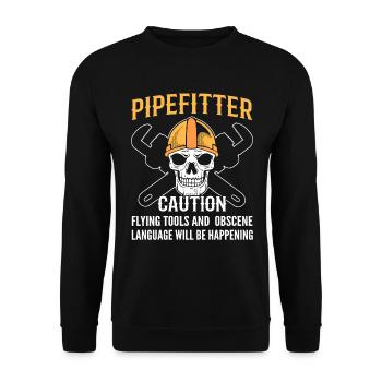 Drôle de plombier plombier - Sweat-shirt Unisexe - noir - Devant - Alina (178cm) & Michal (187cm)