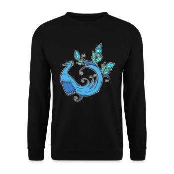 Smuk påfugl dyrepasser - Unisex sweater - sort - Foran - Alina (178cm) & Michal (187cm)