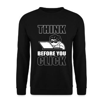 Think Before You Click Technophile - Unisex Sweatshirt - black - Front - Alina (178cm) & Michal (187cm)