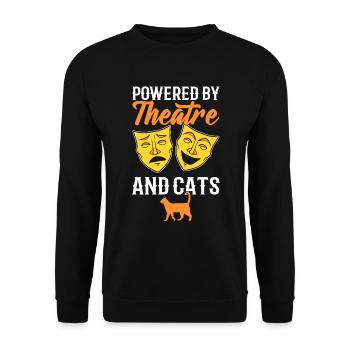 Theaterschauspieler und Katzenliebhaber - Unisex Pullover - Schwarz - Vorne - Alina (178cm) & Michal (187cm)