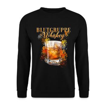 Blutgruppe Whiskey Cocktail Barkeeper - Unisex Pullover - Schwarz - Vorne - Alina (178cm) & Michal (187cm)
