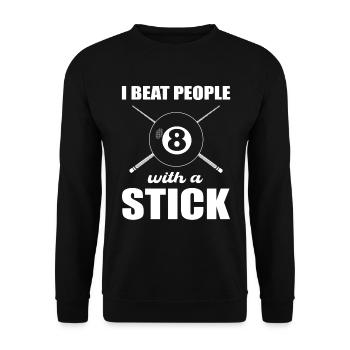 Lustiger Billardspieler Billard - Unisex Pullover - Schwarz - Vorne - Alina (178cm) & Michal (187cm)