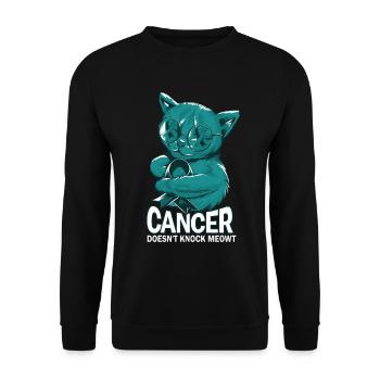 Cancer does not knock on ovarian cancer - Unisex Sweatshirt - black - Front - Alina (178cm) & Michal (187cm)