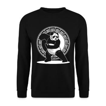 Panda artiste martial asiatique - Sweat-shirt Unisexe - noir - Devant - Alina (178cm) & Michal (187cm)