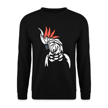 Stammespapagei Vogelbeobachter - Unisex Pullover - Schwarz - Vorne - Alina (178cm) & Michal (187cm)