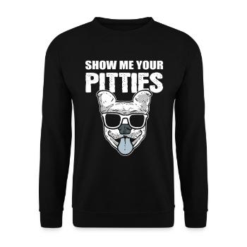 Show Me Your Pitties Dog Walker - Unisex Sweatshirt - black - Front - Alina (178cm) & Michal (187cm)