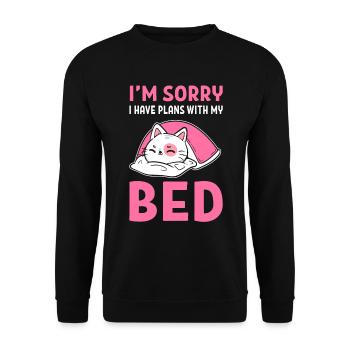 Planer med seng Introvert - Unisex sweater - sort - Foran - Alina (178cm) & Michal (187cm)