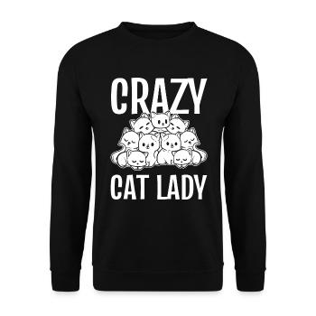 Crazy Cat Lady Cat Lover - Sweat-shirt Unisexe - noir - Devant - Alina (178cm) & Michal (187cm)