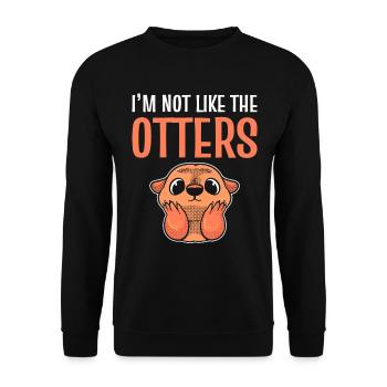 Funny Otter Comedian - Unisex Sweatshirt - black - Front - Alina (178cm) & Michal (187cm)