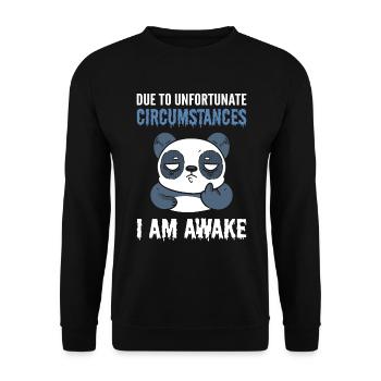 En raison de circonstances malheureuses, je suis éveillé Panda - Sweat-shirt Unisexe - noir - Devant - Alina (178cm) & Michal (187cm)