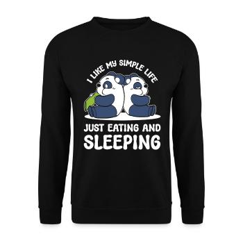 Panda Eating and Sleeping Panda Fan - Unisex Sweatshirt - black - Front - Alina (178cm) & Michal (187cm)