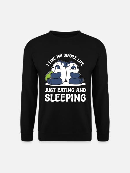 Panda Eating and Sleeping Panda Fan - Unisex Sweatshirt - black