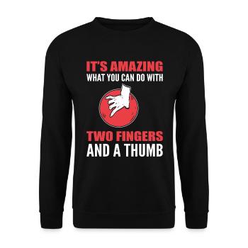 Fun bowling - Unisex Sweatshirt - black - Front - Alina (178cm) & Michal (187cm)