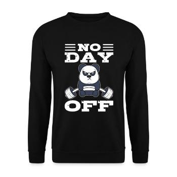 No Day Off Weightlifter - Unisex Sweatshirt - black - Front - Alina (178cm) & Michal (187cm)