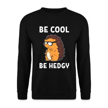 Cooler Igel Wildtiertrainer - Unisex Pullover - Schwarz - Vorne - Alina (178cm) & Michal (187cm)