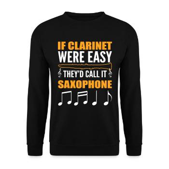 Clarinet Musical Instrument Clarinet Player - Unisex Sweatshirt - black - Front - Alina (178cm) & Michal (187cm)