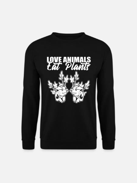 Love Animals Eat Plants Vegetarier - Unisex Pullover - Schwarz