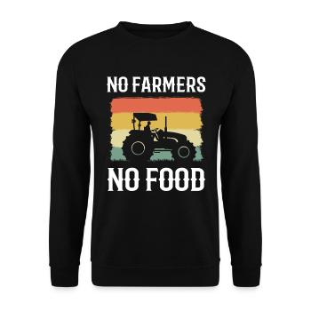 No Farmers No Food Landwirte - Unisex Pullover - Schwarz - Vorne - Alina (178cm) & Michal (187cm)