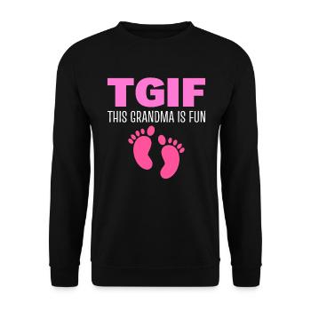 TGIF cette grand-mère est amusante drôle grand-mère - Sweat-shirt Unisexe - noir - Devant - Alina (178cm) & Michal (187cm)