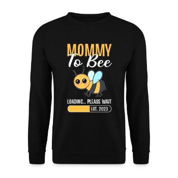 Mommy To Bee Loading Please Wait Beekeeper - Unisex Sweatshirt - black - Front - Alina (178cm) & Michal (187cm)