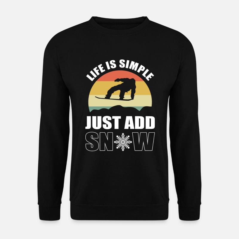 Schnee Skispringer - Unisex Pullover - Schwarz