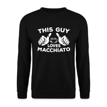 Drôle de chemise de café Macchiato - Sweat-shirt Unisexe - noir - Devant - Alina (178cm) & Michal (187cm)