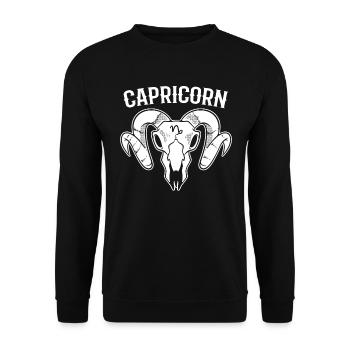 Steinbock -Sternzeichen Tarotkartenleser - Unisex Pullover - Schwarz - Vorne - Alina (178cm) & Michal (187cm)