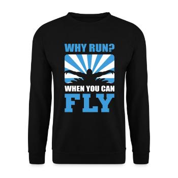 Why Run When You Can Fly Schwimmlehrer - Unisex Pullover - Schwarz - Vorne - Alina (178cm) & Michal (187cm)