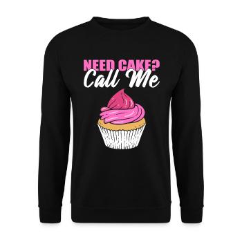 Besoin de gâteau ? Appelez-moi Baker - Sweat-shirt Unisexe - noir - Devant - Alina (178cm) & Michal (187cm)