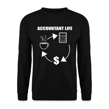 Funny Accountant Accountant - Unisex Sweatshirt - black - Front - Alina (178cm) & Michal (187cm)