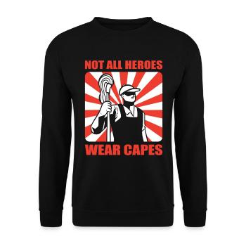 Tous les héros ne portent pas de cape Gouvernante - Sweat-shirt Unisexe - noir - Devant - Alina (178cm) & Michal (187cm)